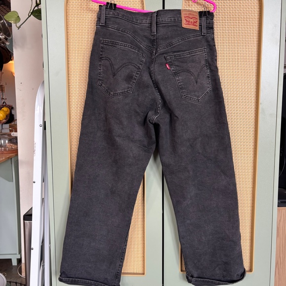 Levi's Ribcage Strait Ankle Jeans- Size 30 Black - Picture 3 of 7